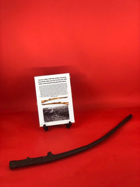 German soldiers K98 rifle remains the barrel section solid relic condition recovered from Death Valley near Hill 112 the June 1944 battle in Normandy