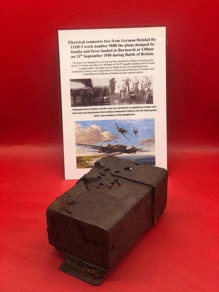 Electrical connector or junction box from German Heinkel He 111H-3 work number 5680 the plane dumped its bombs and force landed in Burmarsh at 4.00pm on 11th September 1940 during Battle of Britain.