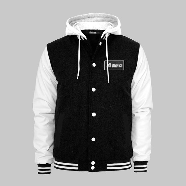 Hooded deals varsity jacket