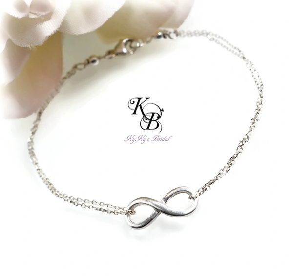 Infinity Bracelet, Sterling Silver Bracelet, Wedding Jewelry, Bridal