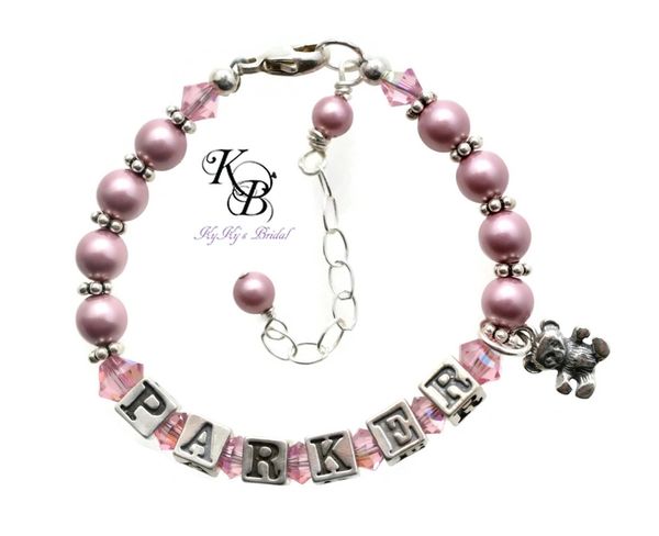 Baby Bracelet Baby Keepsake Gift Personalized Baby Girl Gift Birthstone ...