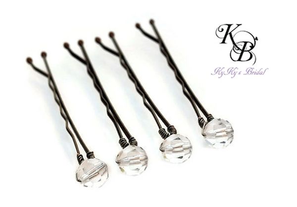 Bridal Hair Pin Set Crystal Hair Pin Set Sterling Silver