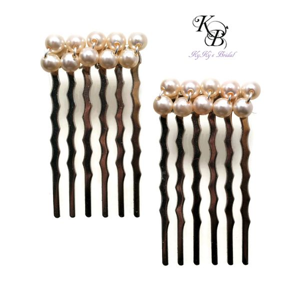 Small Hair Comb, Pearl Hair Comb, Set of 2, Veil Comb, Bridal Hair