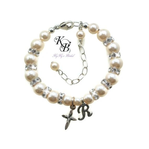 Personalized Baptism Bracelet, Baby Bracelet, Baptism Gift, Christening