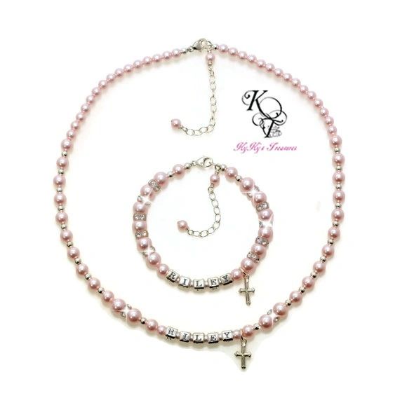 Jewelry Set, Christening Gifts, Baptism Gifts, Baptism Necklace ...