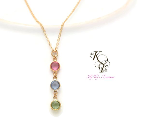 Gold mothers hot sale necklace with birthstones