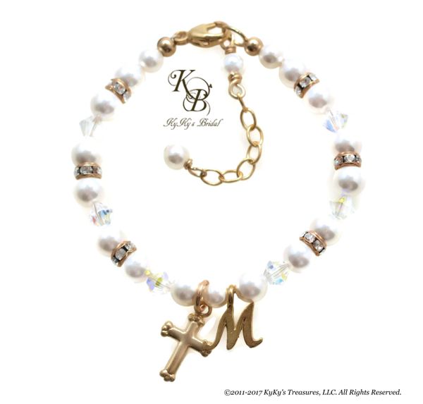 Baby christening 2024 bracelets swarovski