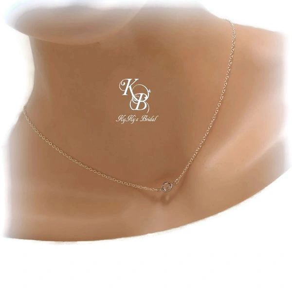 Bridal Necklace, Sterling Silver Necklace, Wedding Jewelry, Simple