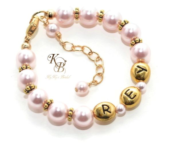 Gold Baby Bracelet - Personalized Baby Bracelet - Little Girl Bracelet  Personalized - Baby Bracelets - Little Girl Jewelry - FREE Gift Box