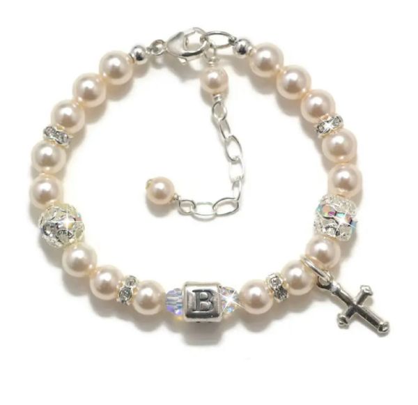 Personalized Baptism Bracelet, Christening Bracelet, Baptism Jewelry