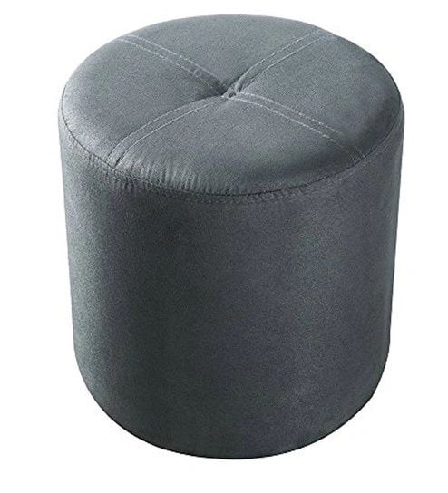 Pouffe Grey Leatherette