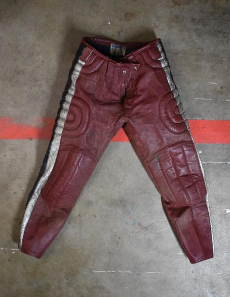 Vintage Red Leather Pants