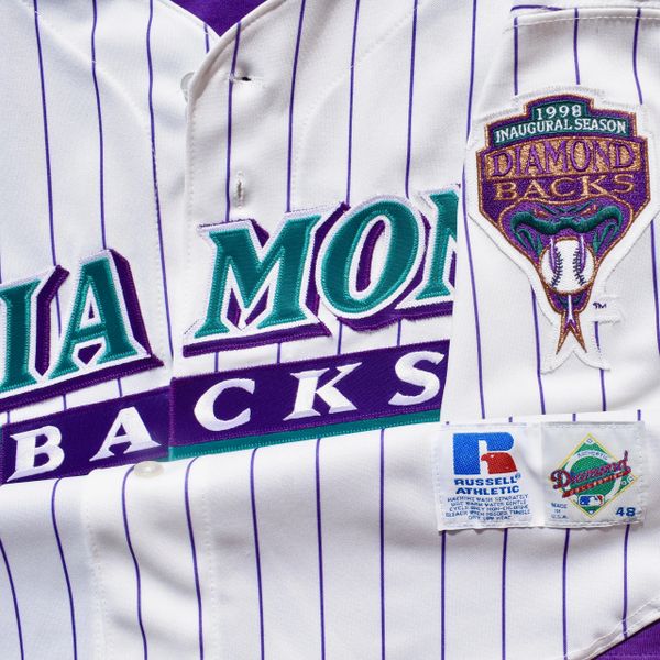 1998 Arizona Diamondbacks AUTHENTIC JERSEY inaugural Russell pinstripe 90s  Sz 40