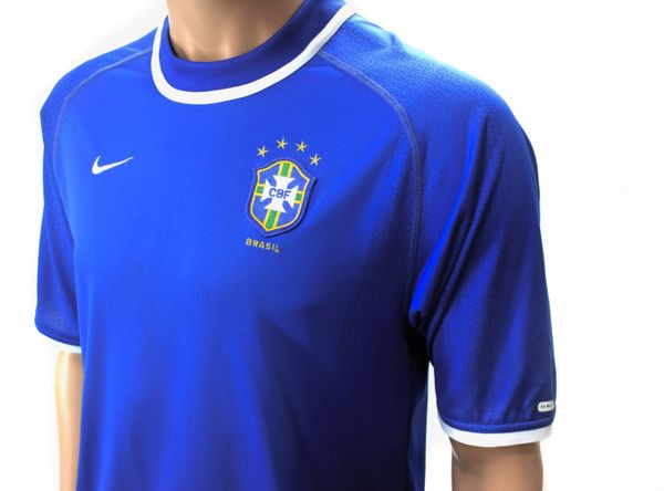 BRAZIL NATIONAL TEAM VINTAGE 1998 NIKE AWAY INTERNATIONAL SOCCER JERSEY  SMALL