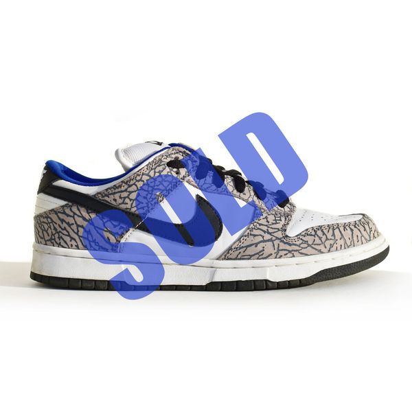 nike dunk sb low supreme white cement