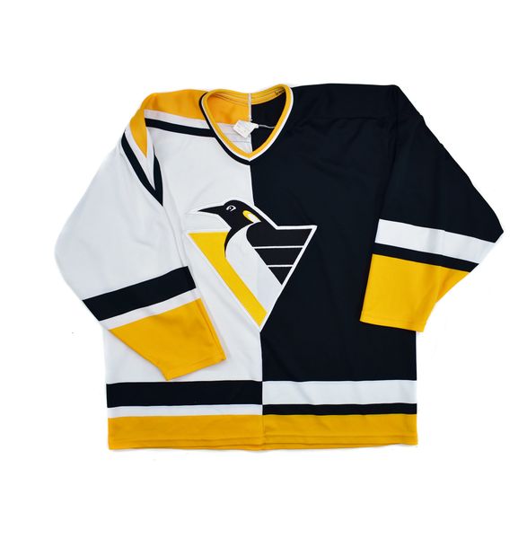 Vintage 90s Pittsburgh Penguins CCM Hockey Jersey XL Black Yellow