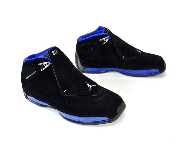 Black and on sale blue jordan 18s