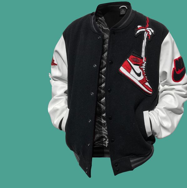 1/1 Nike Air 1 1985 Chicago-BRED Letterman Jacket NEW | Doctor Funk's Gallery: Street & Sportswear