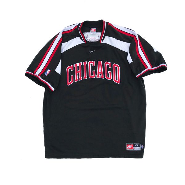 Vintage 90's Chicago Bulls Nike Warm Up Shooting Jersey Shirt Men's SZ: L  Black