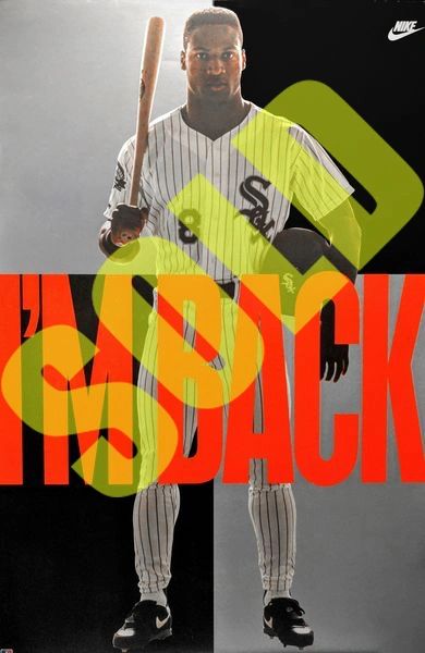 Nike Bo Jackson I'm Back Original Poster Chicago White Sox NEW