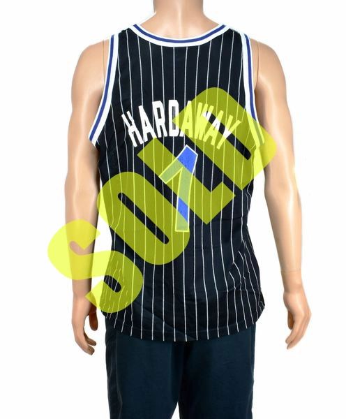 Champion Anfernee Penny Hardaway Orlando Magic Pinstripes Jersey Sz 52