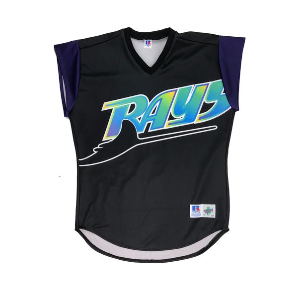 Rare 1999 Tampa Devil Rays Authentic Black Jersey Turn Ahead The Clock 42