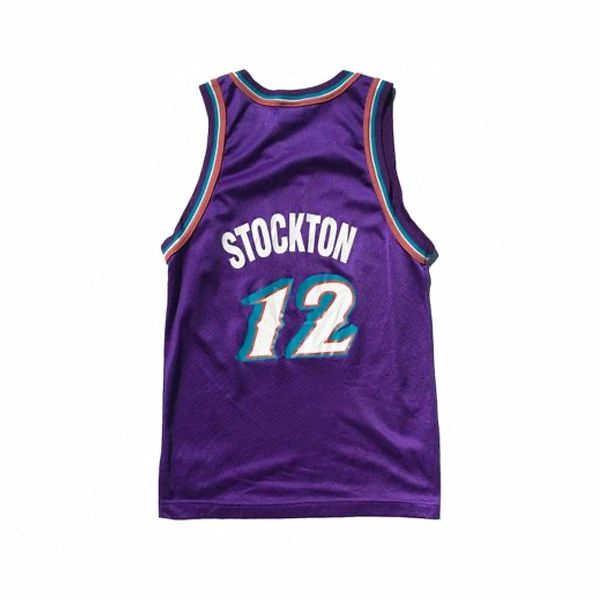 John Stockton #12 Utah Jazz NBA Champion Jersey Youth L 14-16 children