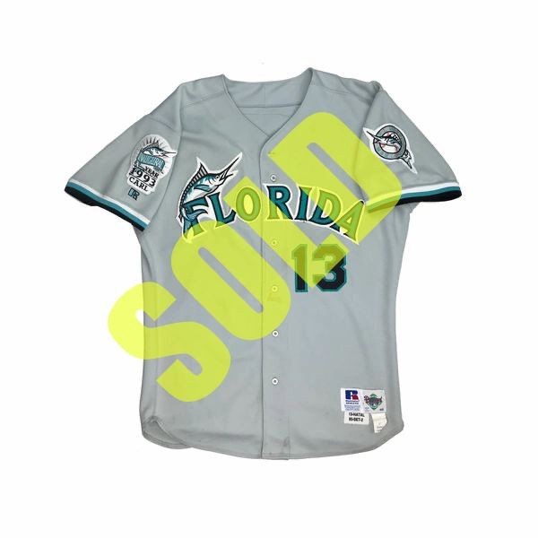 1993-02 Florida Marlins Blank Game Issued White Jersey 52 DP14316