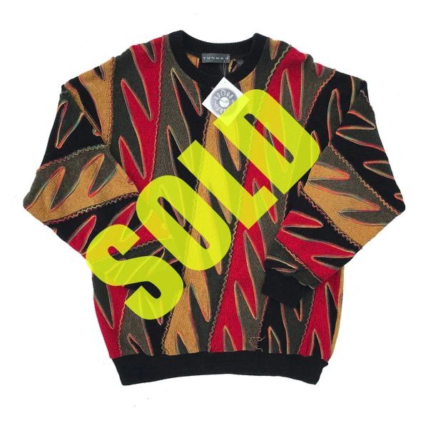 Tundra Heavyweight Multicolor 90's 3D Knit Sweater Large | Doctor Funk