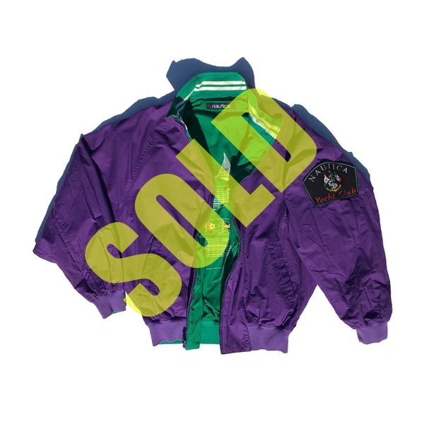 90s Nautica Jacket Built In Hood Spell out Jacket - BIDSTITCH