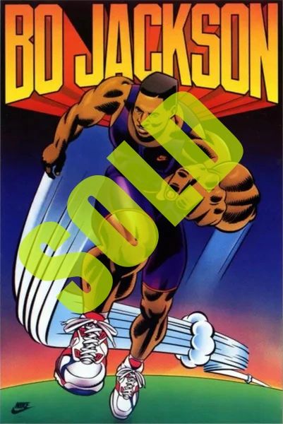 Nike Super Bo Jackson Original Print 90's Poster NEW
