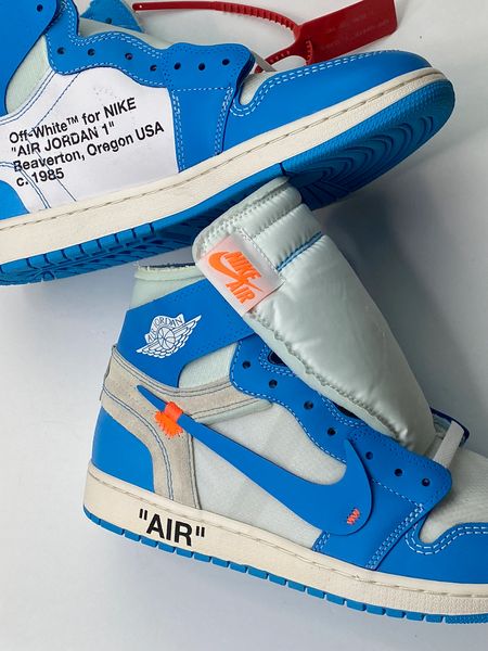 Nike Air Jordan 1 Off White Carolina Doctor Funk s Gallery Classic Street Sportswear