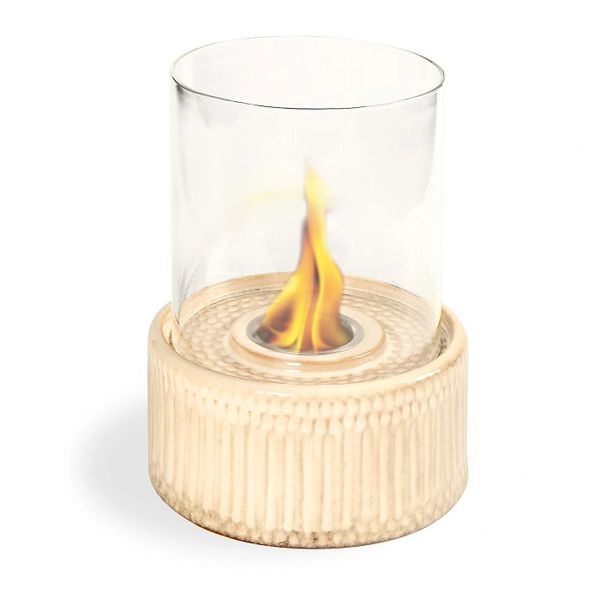 12" High X 8" Diameter Sand Base/Glass Fireplace