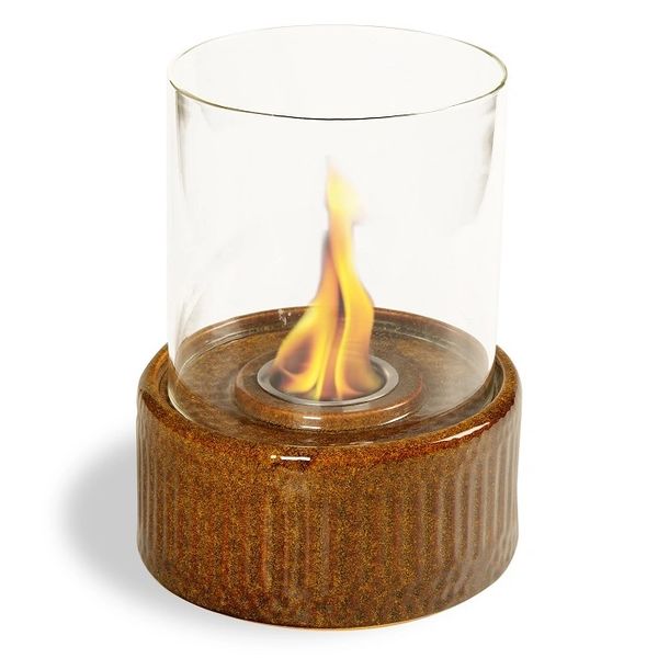 12" High X 8" Diameter Spice Base/Glass Fireplace