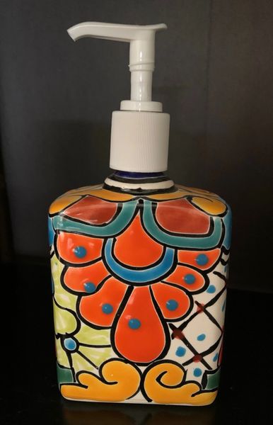 Authentic Hand-Painted Talavera Liquid Soap Dispenser