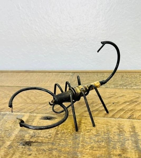 Recycled Metal Sparkplug Art Scorpion 26061