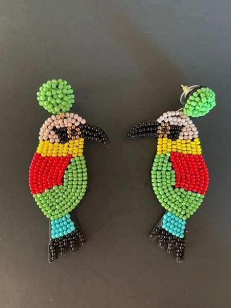 Hand-Beaded Earrings Tropical Toucan Bird 26595 | Gallery Ethnica/Tres ...