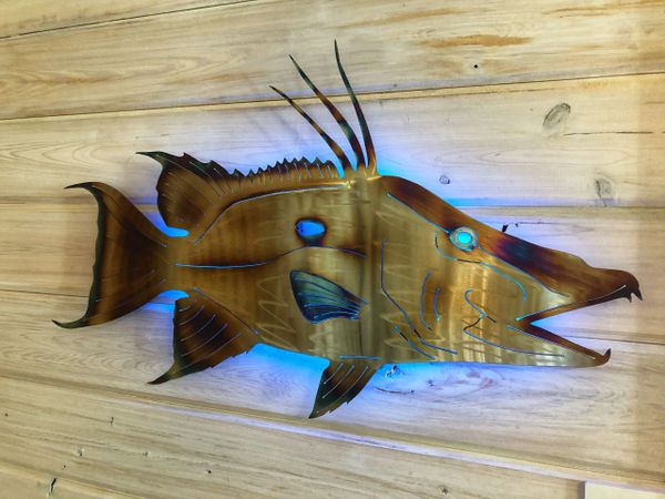 Wolfcreek Iron and Glass - Custom Steel Fish & Reel Artwork