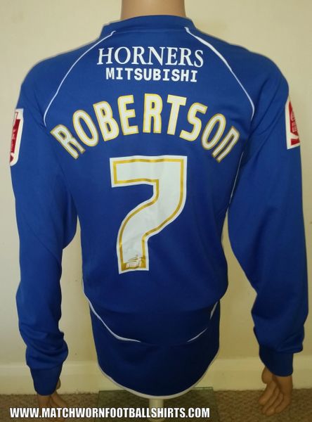 2007/08 OLDHAM ATHLETIC MATCH WORN HOME SHIRT ROBERTSON #7