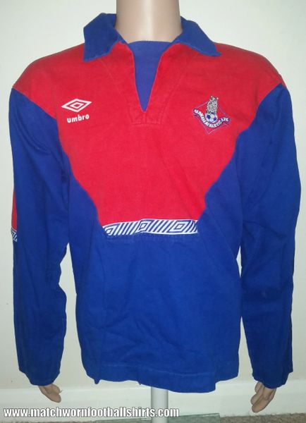 1990/91 OLDHAM ATHLETIC UMBRO TRAINING WORN DRILL TOP