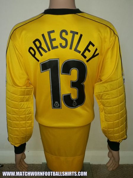 2000 ROCHDALE AFC MATCH WORN GOALKEEPERS SHIRT PRIESTLEY #13