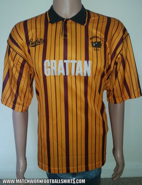 1990 BRADFORD CITY MATCHWORN BUKTA HOME SHIRT #14