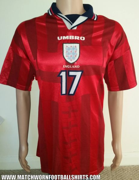 1997 ENGLAND MATCH ISSUE AWAY SHIRT #17