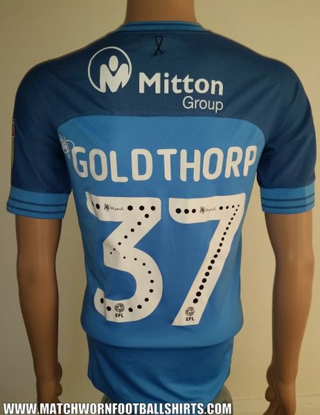 2018/19 BRADFORD CITY MATCH ISSUE AWAY SHIRT GOLDTHROPE #37