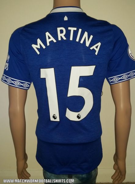 2018/19 EVERTON MATCH ISSUE HOME SHIRT MARTINA #15