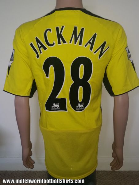 2003/04 ASTON VILLA MATCH ISSUE AWAY SHIRT JACKMAN #28