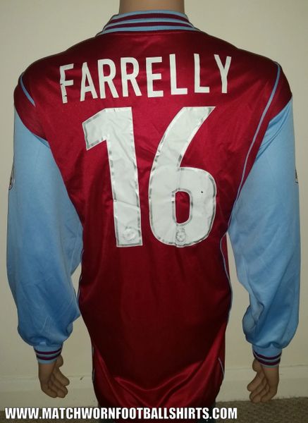 2002/03 BURNLEY MATCH WORN HOME SHIRT FARRELLY #16