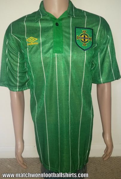 1993 NORTHERN IRELAND MATCH WORN HOME SHIRT MCGIBBON #16