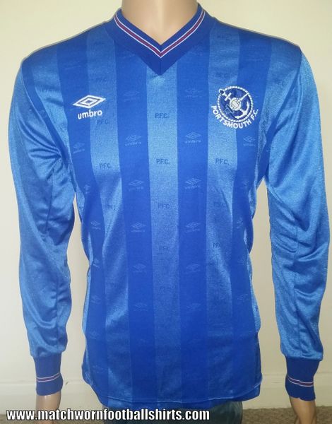 1986/87 PORTSMOUTH MATCH WORN HOME SHIRT BALL #6