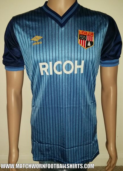 1984/85 STOKE CITY MATCH WORN UMBRO AWAY SHIRT #15